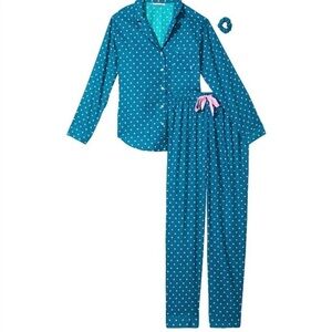Victoria's Secret Blue Polka Dot Pajama Set